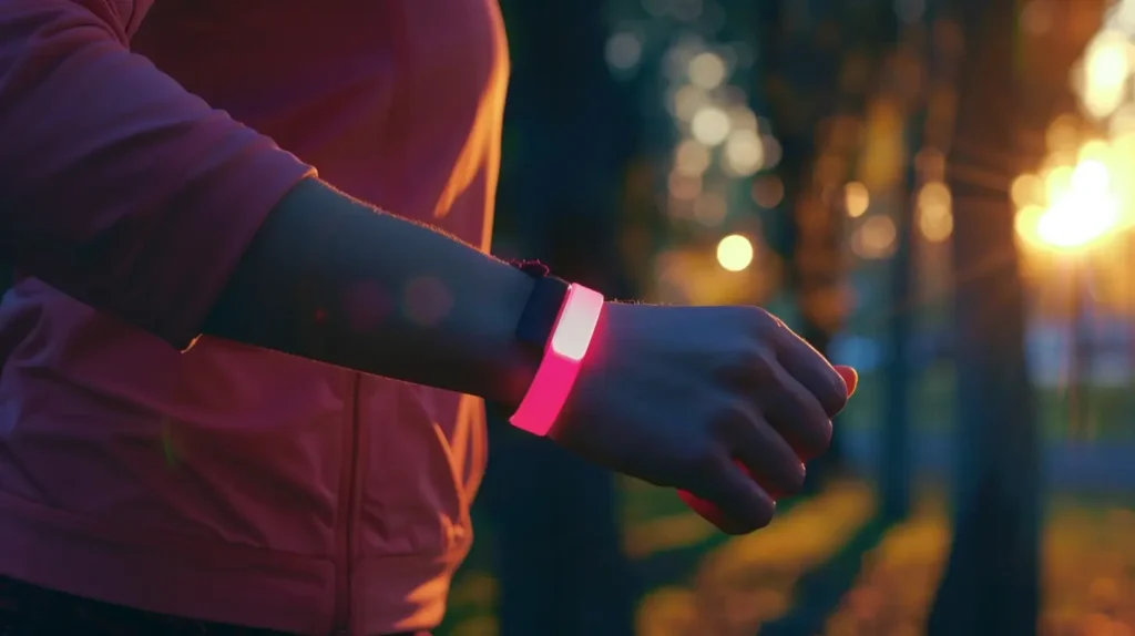 smart fitness man and fitness woman using wearable weights outdoors