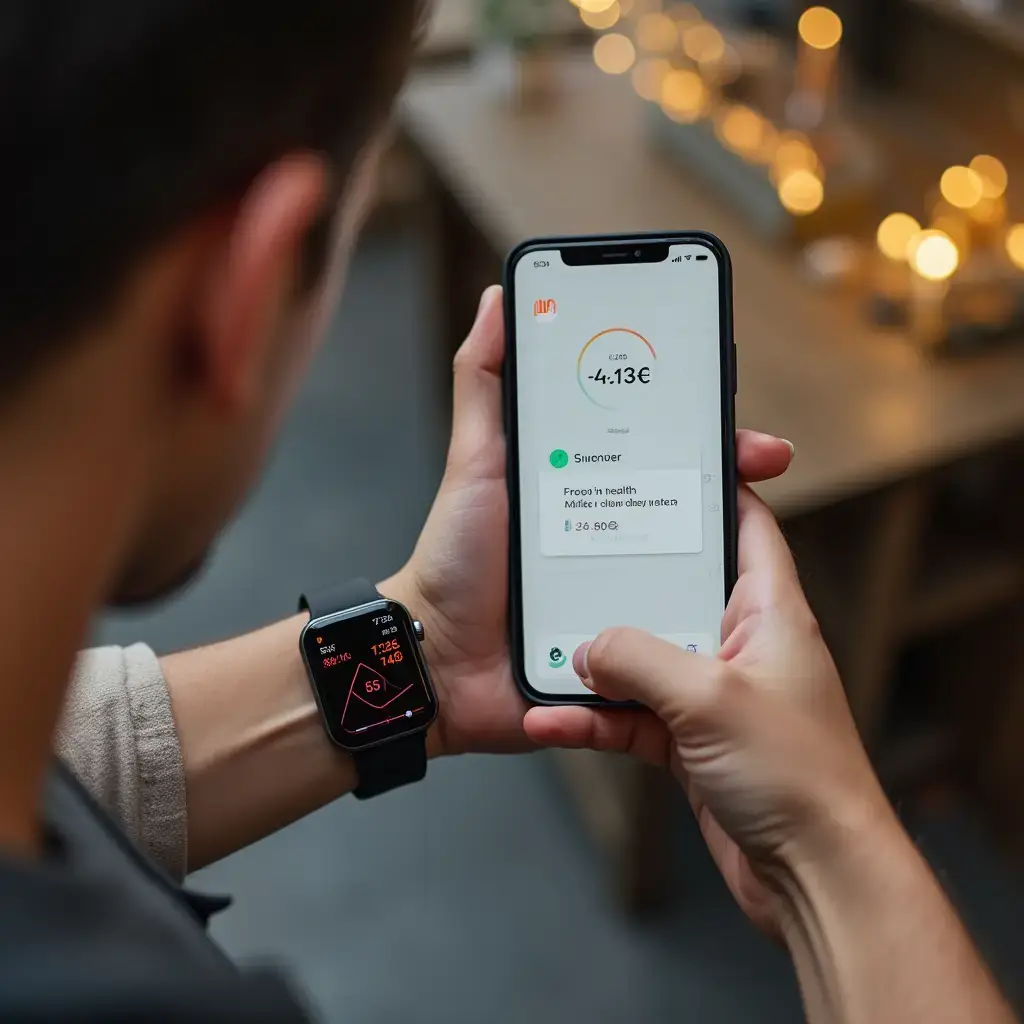 Person using smart health app on smartphone