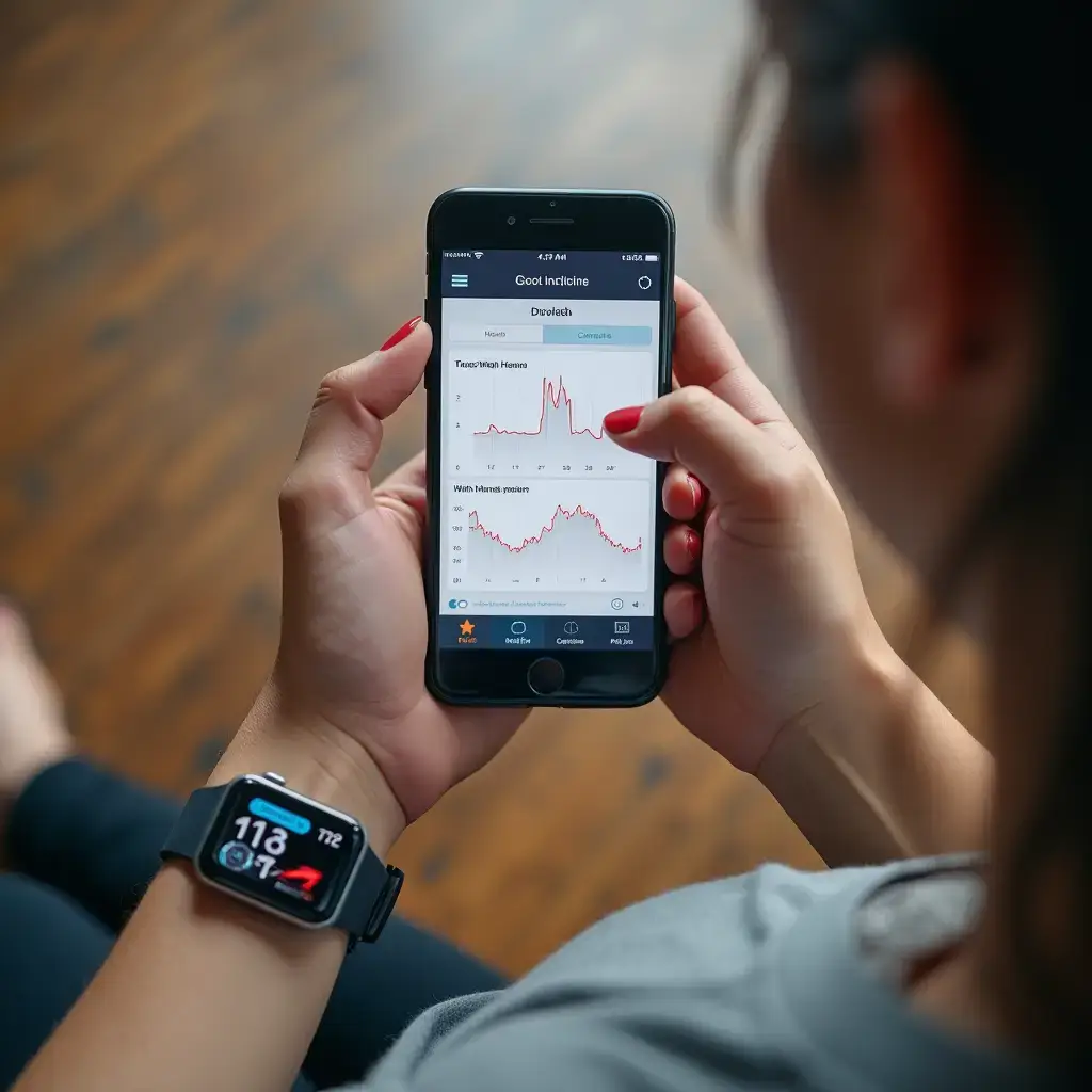 Person using smart health app on smartphone