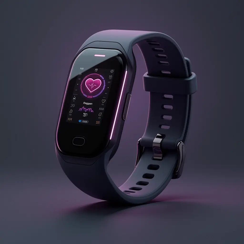 fitness tracker with amoled touchscreen, heart rate and sleep monitor