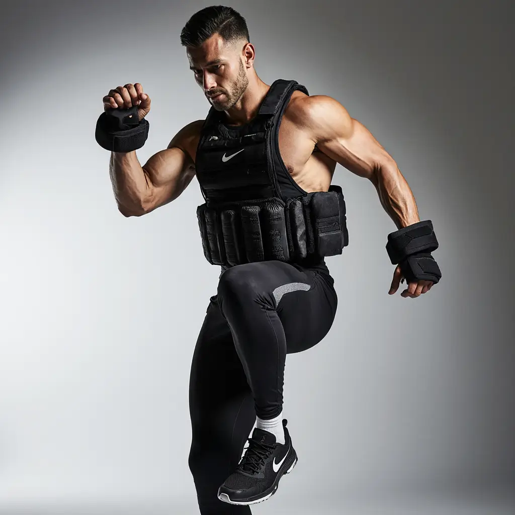weighted vest men full training kit with ankle and wrist weights