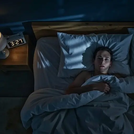 Smartwatch showing sleep stages on a wrist at night