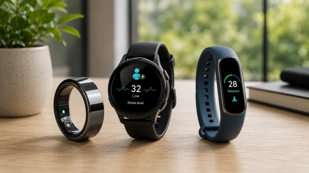 Best wearables for stress monitoring in 2026 including smart rings, smartwatches, and fitness trackers.